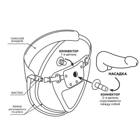 Страпон с 2 насадками Exotic-Sara